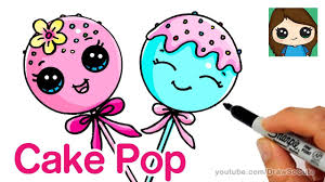 How To Draw Cake Pop Easy Cute Cartoon Food Cute Cartoon Food Cute Food Drawings Cute Cartoon Drawings