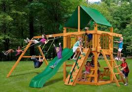 Gorilla Playsets Chateau Deluxe Wooden Swingsets Backyard Playset Swing Set Cedar Swing Sets