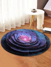 3d Flower Printed Round Fleece Floor Mat Floor Rugs Area Rug Decor Rugs On Carpet