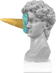 Amazon.de: Hangarone David Mensch Kopf Statuen Möbel Skulptur Home Garden  Decor Skulptur Griechische David Statue für Garten Wohnkultur