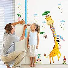 amazon com cute giraffe height chart wall sticker for kids