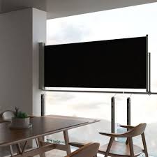 Ausziehbare Seitenmarkise 100 X 300 Cm Schwarz In 2020 Markise Terrassenmarkisen Sichtschutz Ausziehbar