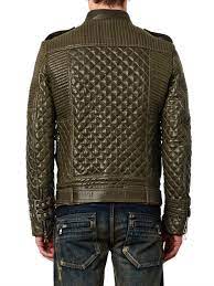 Quilted Leather Biker Jacket Balmain Matchesfashion Com Biker Jacket Biker Denim Denim Jacket Men