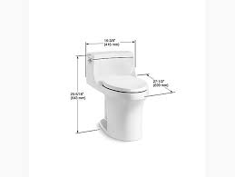 When we look at the details, we see that it has a standard height. K 5172 San Souci One Piece Compact Elongated Toilet Kohler