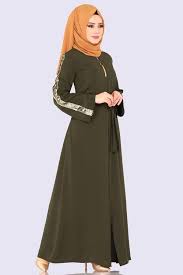 Modaselvim Ferace Kollari Payetli Ferace Pd218 Haki The Dress Elbise Giyim