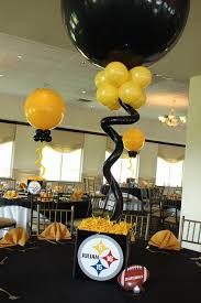 Pittsburgh Steelers 6 Rings Table Decor Ideas Google Search Football Birthday Party Steelers Baby Shower Football Theme Party