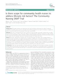 Is there scope for community health nurses to address lifestyle risk  factors? The Community Nursing SNAP Trial