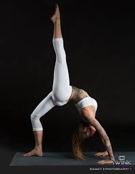 Upside Down Miss Jane Eka Pada Urdhva Dhanurasana Yoga Poses Beach Yoga Girl Poses