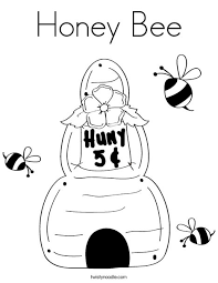 Color and black and white version. Honey Bee Coloring Page Twisty Noodle