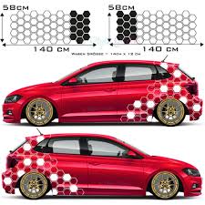 Auto Aufkleber Seitenaufkleber Hexagon Motiv Car Tattoo Dekor New 2er Set S64 Auto Aufkleber Aufkleber Auto Tattoo