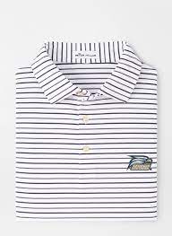 Georgia Southern Eagle Wiggs Stripe Performance Polo Rj Pope Mens And Ladies