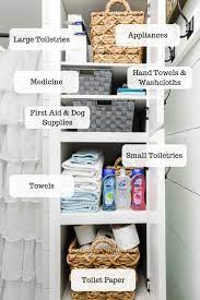 You might not have the perfect bathroom. How To Organize A Bathroom Closet The Easy Way Bathroom Closet Bathroom Essentials Bathroom Supplies