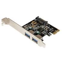 2 Port PCI Express PCIe SuperSpeed (5Gbps) USB 3.0 Controller Card w/ SATA  Power