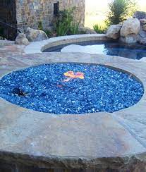 Reflective Fire Glass Cobalt Blue
