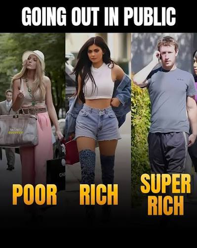 Style reflects mindset: 💼 Poor: “See me, I'm rich!” 🔥 Rich: “You already  know.” 😎 Super Rich: “I don't need to prove it.” The louder the outfit,  the smaller the bank. 💰😏