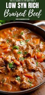 This Braised Beef Is Pure Comfort In A Bowl And One Of My Favorite Casserole Dishes Eve Braised Beef Recipes Beef Recipes Easy Slimming World Recipes Syn Free