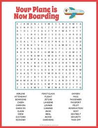 Free Printable Airplane Word Search Airplane Activities Kids Travel Journal Kids Travel Activities