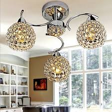 Max40w Modern Contemporary Crystal Bulb Included Electroplated Metal Pendant Lights Flush Mount Bedroom Dining Room Hallway Lighting Pop