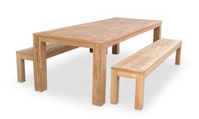 Entertainer Teak 2 5m Outdoor Teak Table With Bench Seats Teak Table Outdoor Table With Bench Seat Teak Table