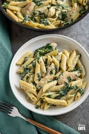 · this garlic parmesan kale pasta meal prep includes garlic marinated. Creamy Garlic Chicken With Spinach Penne Pasta Slimming Eats Recipe