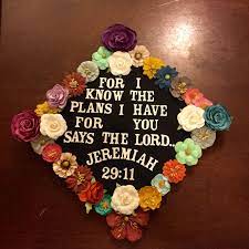 My Completed Grad Cap Flowers And Letters From Michaels College Graduation Cap Decoration Graduation Cap Decoration Cap Decoration