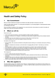 This policy is intended to provide a practical framework for the implementation. Health And Safety Policy By Mercury Issuu