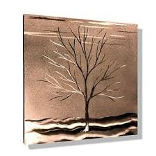 Copper decorative letters and symbols wall artcopper & hall regarding 2017 copper wall art view photo 12 of 15. Winter Copper Metal Landscape Tree Wall Abstract Contemporary Wall Modern Art Ebay