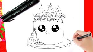 Hoe Teken Je Een Eenhoorn Taart Kawaii Leren Tekenen Youtube