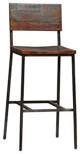 Rustic style emphasizes natural, rugged materials and textures. Reclaimed Wood Iron Bar Stool Industrial Bar Stools And Counter Stools By Design Mix Furniture Houzz