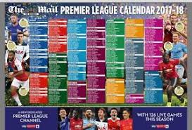 Details About Mail On Sunday Premier Football League 2017 18 Wall Chart Calendar New Season
