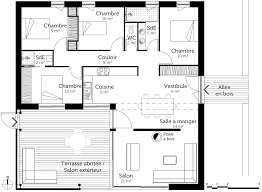 Plan maison bois 4 chambres. Plan Maison Cubique 100 M Avec 4 Chambres Ooreka