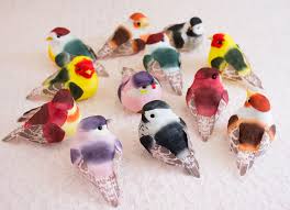 Birds Of A Feather Festival 2020 Large Rainbow Colorful Mushroom Birds Set Of 12 Assorted Etsy In 2020 Bridal Cake Topper Lace Crafts Bird Feathers