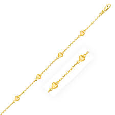 You can use it in bracelets and necklaces. 14k Yellow Gold Rolo Chain Bracelet With Puffed Heart Stations Senecure Shop