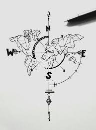 With Hannah S World Map With Hannah S World Map Hannahs With Weltkarte Compass Drawing Travel Drawing Map Tattoos