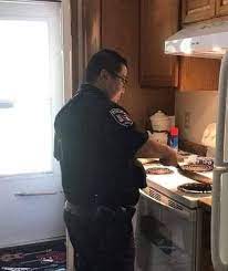 Earlier this week, Sgt. Totel and Officer Ring, while working the night  shift, were called into action to assist a local resident, after her mother  was transported from the home to the