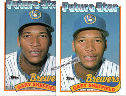 Check spelling or type a new query. 1989 Gary Sheffield 2 Topps Error Variations 343 B19697 1 W Gap Between Hat And Future Star 1 W Little Or No Baseball Baseball Card Values Baseball Cards