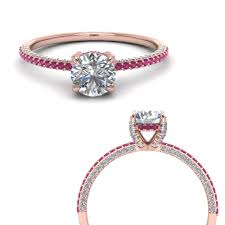 Maybe you would like to learn more about one of these? Delicate Hidden Halo Diamond Engagement Ring With Pink Sapphire In 14k Rose Gold Fascinating Diamonds