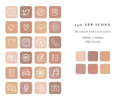240 Ios 14 App Icons Pack 40 Apps In 6 Colors Aesthetic Fall Colors Warm Autumn Iphone Icons Iphone App Covers Instant Download In 2021 App Icon Iphone Apps Iphone Icon