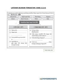Sejarah Tingkatan 3 Bab 2 2 4 Worksheet Workbook Teachers School Subjects