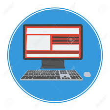 Category computerstyle flat , view all 2992 icons. Vector Desktop Computer With Keyboard And Mouse Icon Round Icon Royalty Free Cliparts Vectors And Stock Illustration Image 55095392