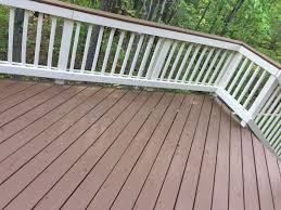 sherwin williams deck stain in pinecone and rail paint in