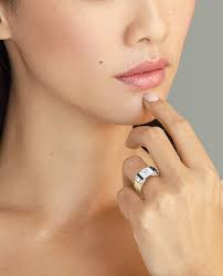 Titanium Steel Plated 18 Karat Gold Wide Plate Ring Sale