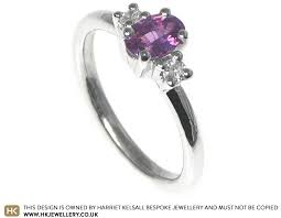 3 out of 5 stars. Delicate Pink Sapphire And Diamond Trilogy Engagement Ring
