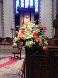 See more ideas about church flower arrangements, church flowers, altar flowers. Christ Luthern Church Altar Flowers Coral White Ceremony Scentsational Florals
