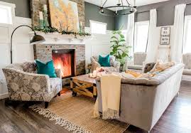 Beautiful tropical parrots birds blue green gray yellow natural curtain valance. Our Cozy Fall Living Room With Simple Mantel Decor The Diy Mommy