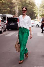 2018 looks feminins polis avec un pantalon moelleux mode outfit farbenfrohe kleidung hosen mode