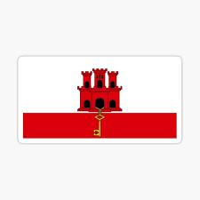 Die flagge für gibraltar, die zeigen, wie die buchstaben gi auf einigen plattformen. Sticker Gibraltar Redbubble