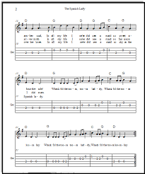 The Spanish Lady Vocal Piano Sheet Music Guitar Tabs From Ireland