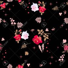 The best selection of royalty free pink floral background vector art, graphics and stock illustrations. Floral Seamless Pattern Beautiful Pink And Red Flowers On Black Background Fashion Print For Fabric Vector Illustration Royalty Free Cliparts Vectors And Stock Illustration Image 99968741