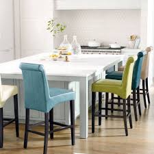 Give your bar stools a new life by color blocking the heck out of 'em. 18 Colorful Bar Stools For Your Family Kitchen